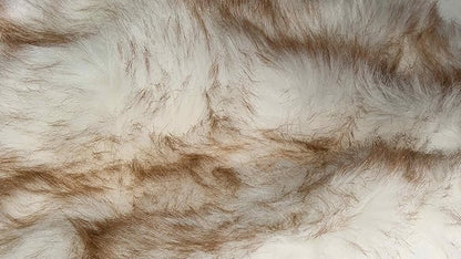 Luxe Gordon Faux Fur Rug with Soft and Fluffy Pile | Machine Washable Living Room Rug with Anti-Slip Backing | Cruelty-Free Area Rugs for Office or Bedroom, Gradient Tan, 6 ft Dia.