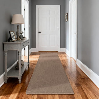 PURE ERA Carpet Stair Tread Landing Mat Area Rug Ultra Plush Shag Soft Non Slip Skid Resistant Tape Free Indoor Doormat Washable Reusable Brown 2' X 6'