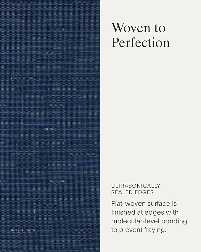 Chilewich Bamboo Placemats Set of 4 - Woven Rectangle Placemats - Reusable, Stain-Resistant, Indoor/Outdoor Tabletop Protection - 18.5" x 13.5" - Lapis