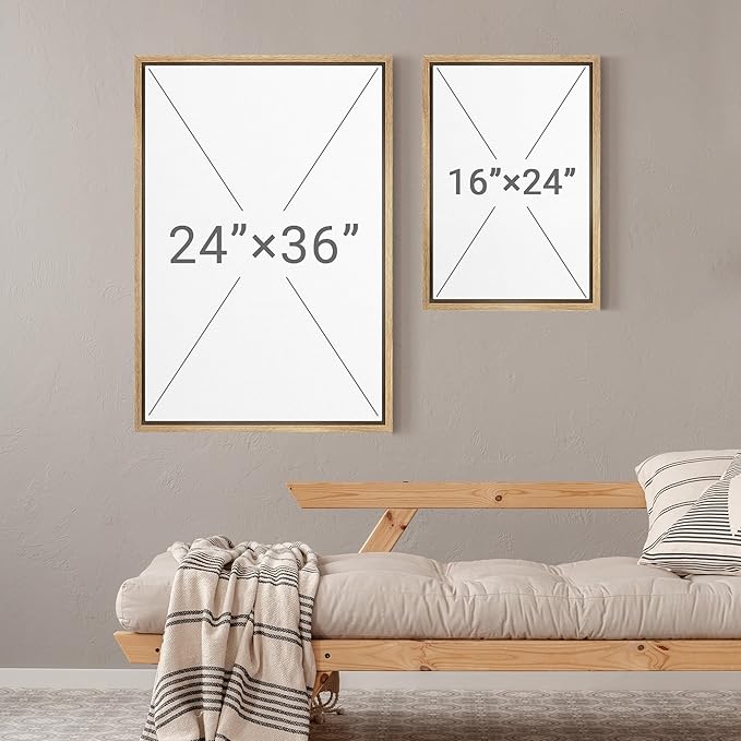 MUDECOR Framed Wall Art Print Set Neutral Abstract Modern Minimalist in Beige and Cream Tones Illustrations Modern Art Boho Decorative Colorful for Living Room, Bedroom, Office - 24"x36"x3 Natural