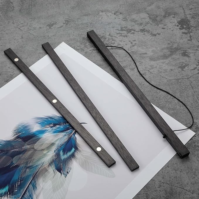 FALAMON Magnetic Poster Hanger Frame, 26x20 26x38 26x34 Teak Wood Magnet Poster Frame for Posters, Prints, Photos, Pictures, Maps, Scrolls, and Canvas Artwork(Black, 26")