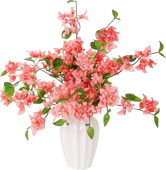 10PCS Bougainvillea Artificial Flowers 30" Silk Fake Bougainvillea Branches Faux Flowers Vines for Home，Garden，Wedding，Party，Indoor and Outdoor，Floral Arrangement and DIY Decor（Pink）