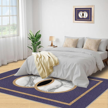 Marble Area Carpet Elegant Purple Marble Area Rugs for Living Room Modern Minimalist Rug Modern Light Luxury Geometric Carpet for Bedroom Entrance Door 8x10ft