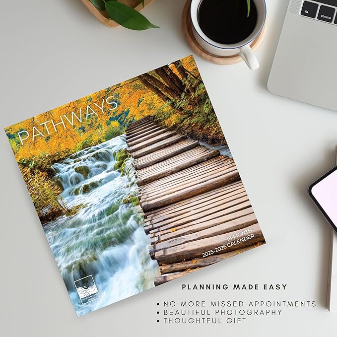 Pathways Wall Calendar 2026 | 12" x 24" Open | Giftable Nature Calendar 2026 | Thick & Sturdy Paper for Organizing & Planning | Pacific Waters Press (Pathways)