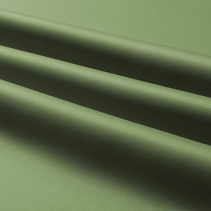 Dualife Sage Green Blackout Curtains 84 Inches Long for Bedroom and Living Room 2 Panels Pair Set Thermal Insulated Room Darkening Curtains with Grommet 42 x 84 Inch Length