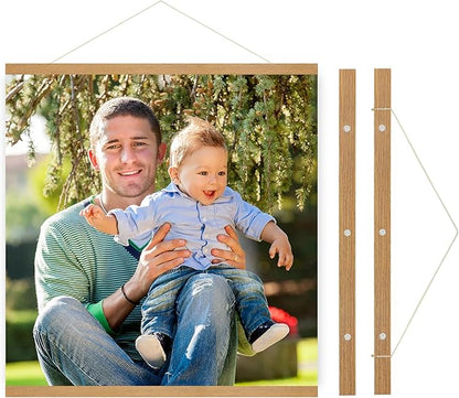 SZDHHH Custom Photo Prints with Magnetic Hanger Frame Canvas Poster Prints With Your Photos Personalized Hanging Poster Pictures Wall Art Decor Framed for Home Decor Gifts Keepsakes (16" Lx16 W)