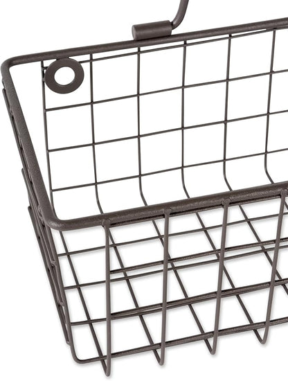 DII Farmhouse Vintage Décor, Wire Wall Basket, Medium, Bronze, 2 Piece