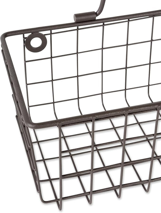 DII Farmhouse Vintage Décor, Wire Wall Basket, Small, Bronze, 2 Piece