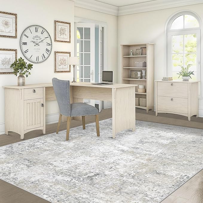 5x7 Area Rugs for Living Room, Washable Modern Abstract Large Area Rug Neutral Soft Non Slip Kids Rug Stain Resistant Indoor Carpet for Bedroom Nursery Dining Room Home Office(Beige Grey, 5'x7')