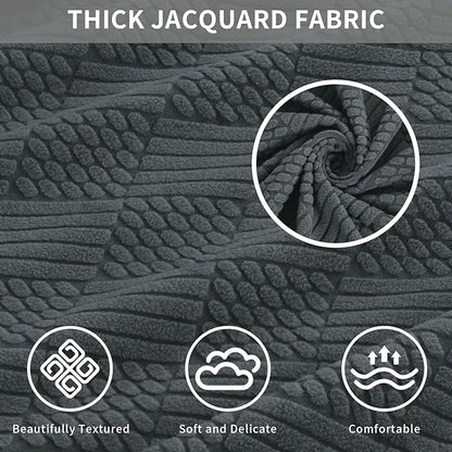 Easy-Going Waterproof Couch Cushion Covers for Couches and Sofas, Stretch Jacquard Sofa Seat Cover Replacement for Dogs, Pets&Kids, Durable Furniture Protector for Oversized Sofa Cushions, Dark Gray