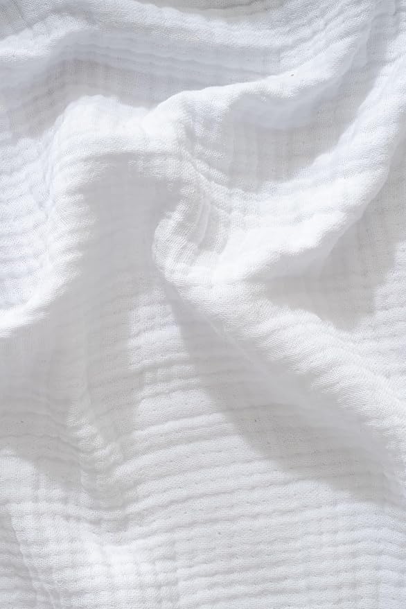 Muslin Blanket - Pure 100% Turkish Cotton Airy Soft Light Versatile Gauze Throw Blanket for Bed, Couch, Sofa (White, Queen XL Size (95" x 95" inch))