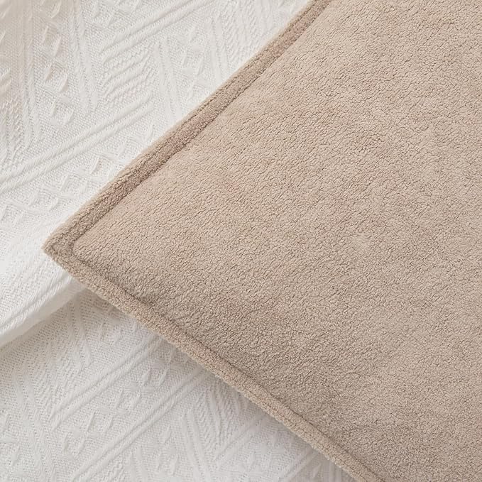 Kevin Textile 14x36 Inch Long Lumbar Cover 1 Pack Soft Boucle Textured Decorative Waterproof Rectangle Cushion Elegant Accent Pillows for Couch Sofa Chair Bed Home Decor Indoor Outdoor Khaki