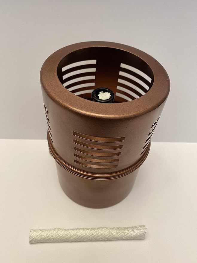 Torch Tabletop Oil Lamp Copper Stainless Steel Metal Wind Shield with Extra Fiberglass Wick with Safety Lock Wick Protection Child Guard