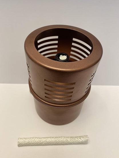Torch Tabletop Oil Lamp Copper Stainless Steel Metal Wind Shield with Extra Fiberglass Wick with Safety Lock Wick Protection Child Guard