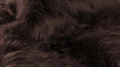 Luxe Gordon Faux Fur Rug with Soft and Fluffy Pile | Machine Washable Living Room Rug with Anti-Slip Backing | Cruelty-Free Area Rugs for Office or Bedroom, Chocolate, 6 ft Dia.