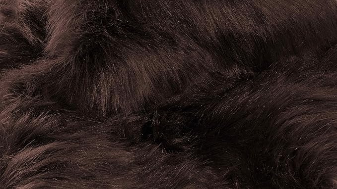 Luxe Gordon Faux Fur Rug with Soft and Fluffy Pile | Machine Washable Living Room Rug with Anti-Slip Backing | Cruelty-Free Area Rugs for Office or Bedroom, Chocolate, 2 ft x 6 ft