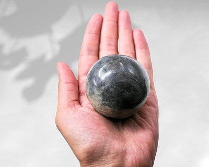 Amazing Gemstone Iolite Crystal Ball with Stand - 2.5 Inches Large Crystal Sphere Meditation Balls for Witchcraft and Decorative Balls