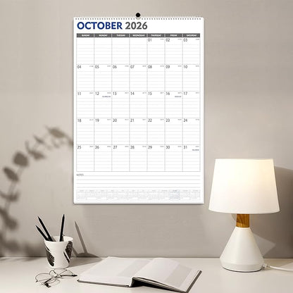 GuassLee Large Wall Calendar 2026-2027, 22"x15" Vertical Wall Calendar 2026, Jan. 2026 to Jun. 2027, 18-Month Paper Hanging Planner Wall with Julian Date for Office Home Planning & Organizing