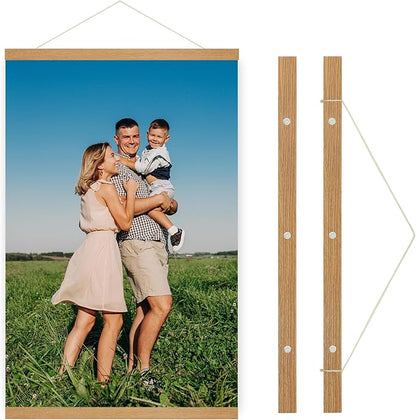 SZDHHH Custom Photo Prints with Magnetic Hanger Frame Canvas Poster Prints With Your Photos Personalized Hanging Poster Pictures Wall Art Decor Framed for Home Decor Gifts Keepsakes (24" Lx16 W)