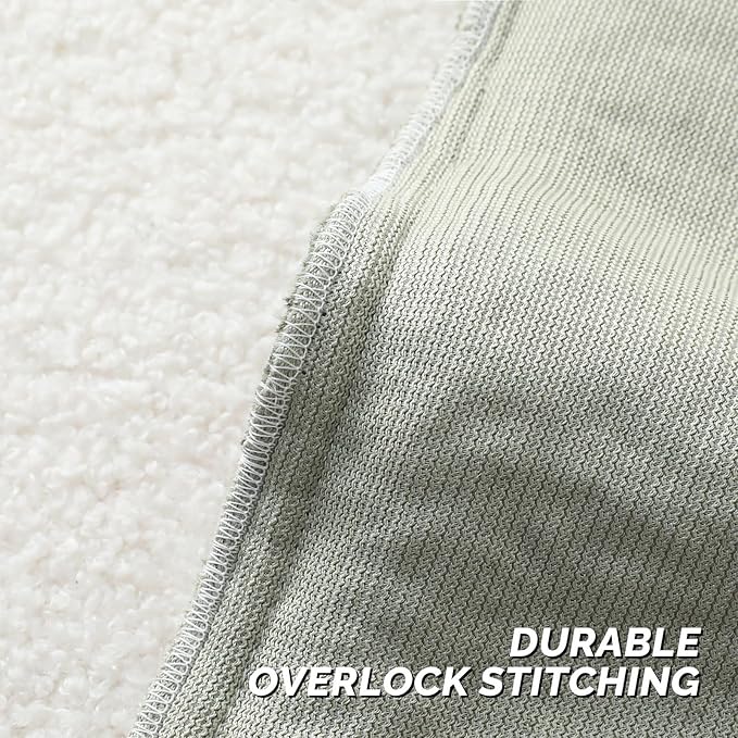 FUTEI Sage Green Throw Pillow Covers 26x26 Inch Set of 2,Furry Faux Fur Teddy Boucle Textured Cushion Covers,Soft Fluffy Decorative Euro Pillow Shams,Home Decor for Couch Bed Living Room Office Car