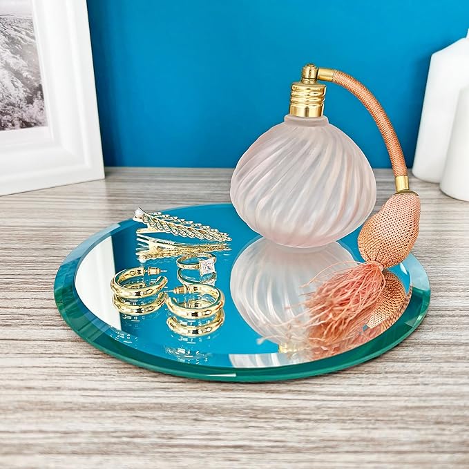 Plymor 8" Round, 5mm Thick Beveled Glass Mirror Circle, Pack of 2
