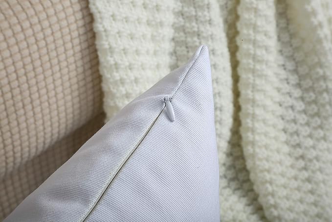 TangDepot Handmade Decorative Solid 100% Cotton Canvas Throw Pillow Covers /Pillow Shams, (16" x16" , White, 1 Count (Pack of 1))