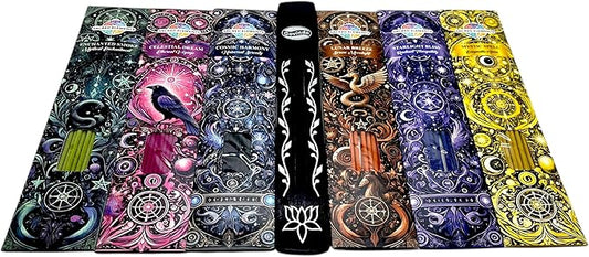 Incense Sticks Variety Pack #9-60 Insence-Sticks (6 Incents x 10 Insense) + Incense Stick Holder Bundle with 6 Witch Whisper Themed Scents