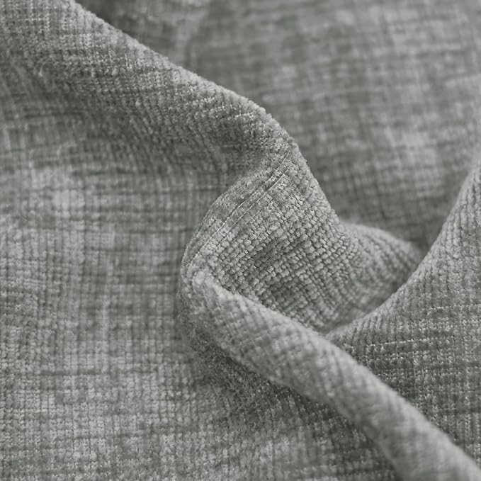 CaliTime Throw Pillow Covers Decorative 16 X 16 Inches Pack of 2 Cotton Thread Stitching Edges Solid Dyed Soft Chenille Cushion Cases for Couch Sofa Bed Living Room Farmhouse Medium Grey