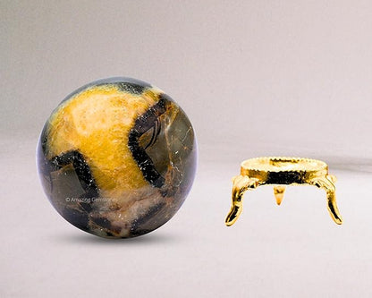 Amazing Gemstone Septarian Crystal Ball with Stand - 2.5 Inches Large Crystal Sphere Meditation Balls for Witchcraft and Decorative Balls