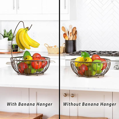 Deco Brothers Fruit Bowl with Banana Holder, Bronze
