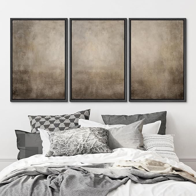 MUDECOR Framed Wall Art Print Set Neutral Abstract Landscape Illustrations Modern Art Boho Decorative Colorful Chic for Living Room, Bedroom, Office - 24"x36"x3 Black