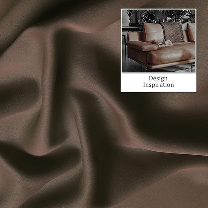 DUALIFE Brown Blackout Curtains Panels for Bedroom 63 Inches Long Coffee Color Curtains with Grommet Thermal Insulated Room Darkening Solid Widow Drapes for Living Room 52x63 Inch Set of 2 Panels