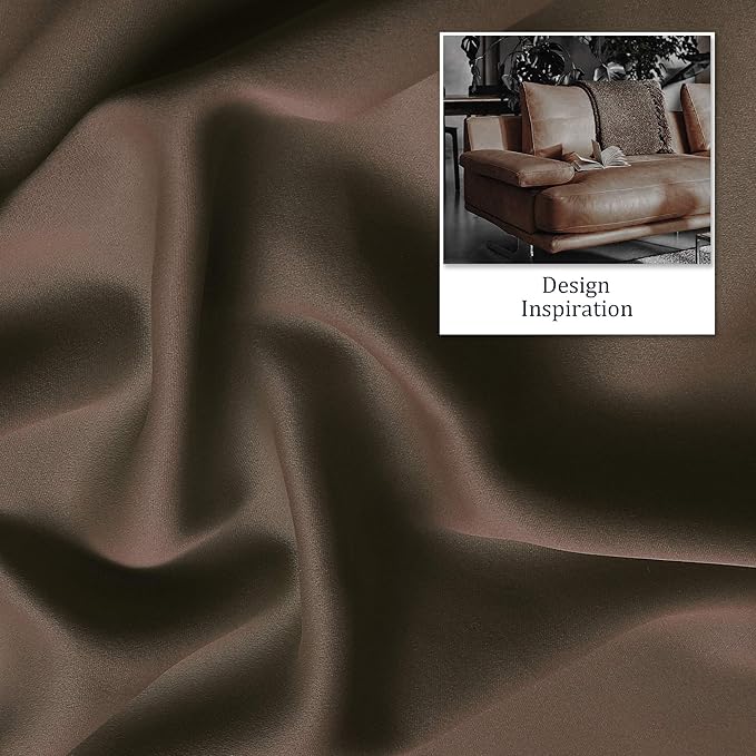 DUALIFE Brown Curtains 96 Inches Long Coffee Color Blackout Curtains with Grommet 2 Panels Set Thermal Insulated Room Darkening Solid Widow Curtain Panels/Drapes for Bedroom 52x96 Inch