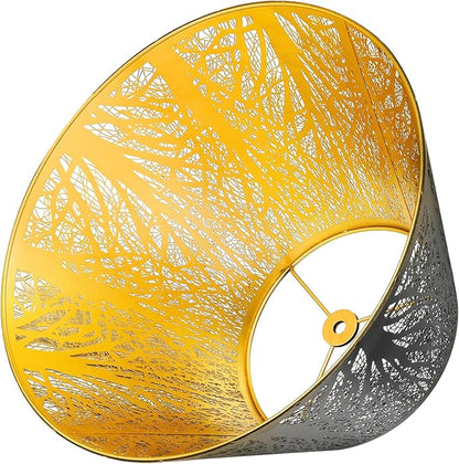 Medium Lamp Shade, ALUCSET Barrel Metal Lampshade with Pattern of Trees Lampshade for Table Lamp, 7x13x7.8 inch, Metal Lampshades, Spider
