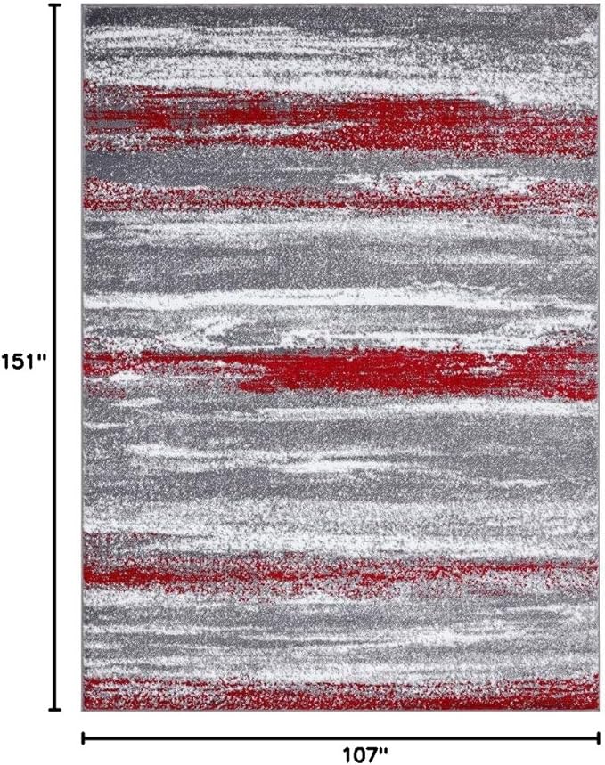 LUXE WEAVERS Modern Abstract Red 9x12 Area Rug