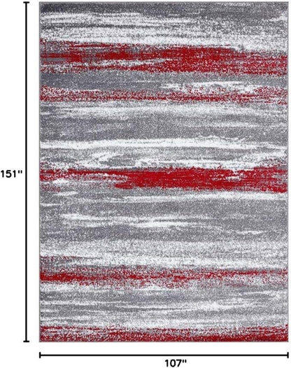 LUXE WEAVERS Modern Abstract Red 9x12 Area Rug