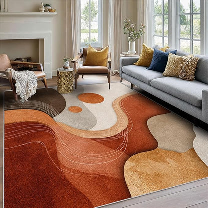 Bohemian Rug, 6x8 Area Rugs Abstract Geometric 3D Design Pattern for Living Room, Bedroom, Bohemian Home Decor Accessories Indoor Carpet, Non Slip & Machine Washable