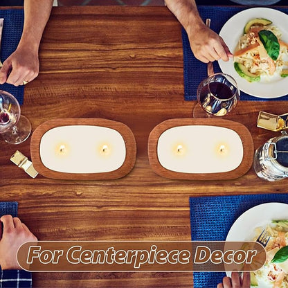 4 Pcs Wooden Dough Bowl Wood Decorative Rustic Wooden Bowls Table Centerpiece for Living Room Home Dining Room Kitchen Decoration(Brown,10'' X 6'' X 2'',Classic)
