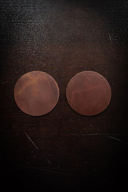 Real Natural Grain Leather Coasters – Durable Non-Slip Distressed Design, Set of 6 for Table Protection in Home, Office, Kitchen, and Bar (Mocha)