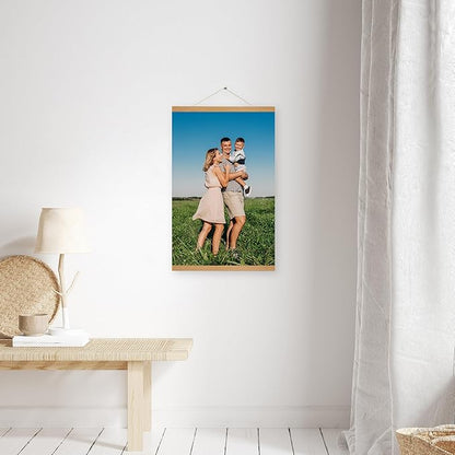 SZDHHH Custom Photo Prints with Magnetic Hanger Frame Canvas Poster Prints With Your Photos Personalized Hanging Poster Pictures Wall Art Decor Framed for Home Decor Gifts Keepsakes (24" Lx16 W)