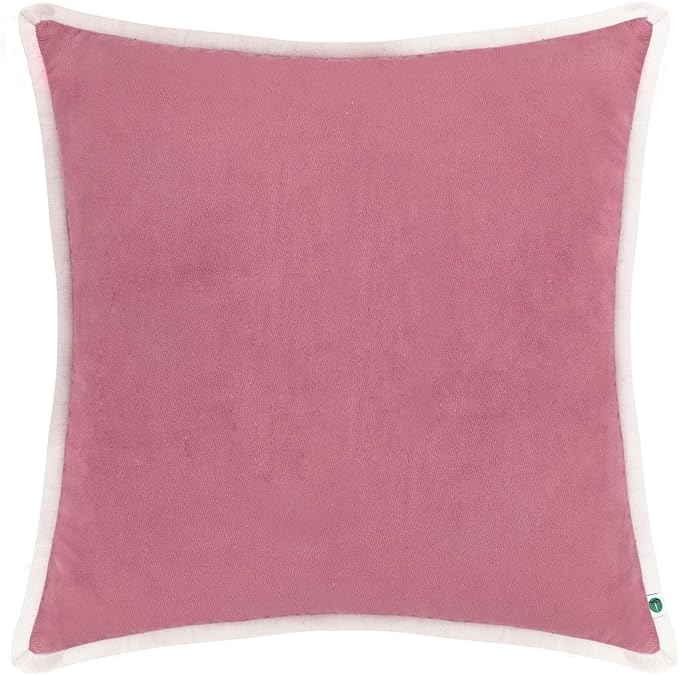 FINGERCRAFT Decorative Throw Pillow Cover Pack of 2 Soft Velvet Cushion Cover, Sofa and Bedroom Pillow Case 20" x 20" Pink
