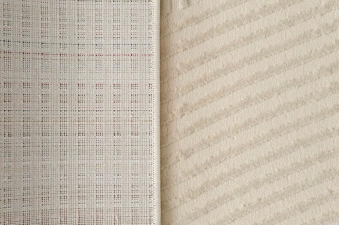 Revival Rugs Record 2'7"x9' Machine Washable Runner Rug for Hallway Entryway - 100% Recycled Oeko-TEX Certified, Medium Pile, Beige, Cream