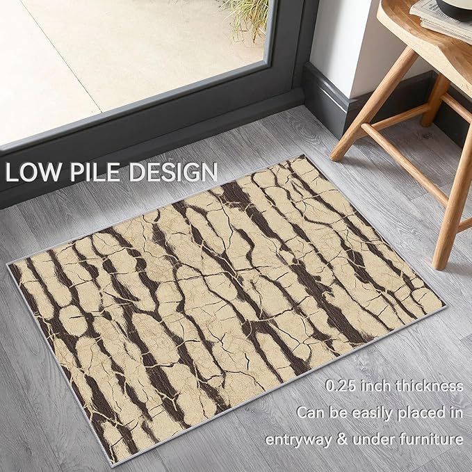 Wood Rugs for Living Room - Rustic Wood Area Rug, 4x5 Rug, Wooden Farmhouse Rug & Home Decor, Abstract Carpet & Room Decor, Washable Non Slip Anti Skid Rugs