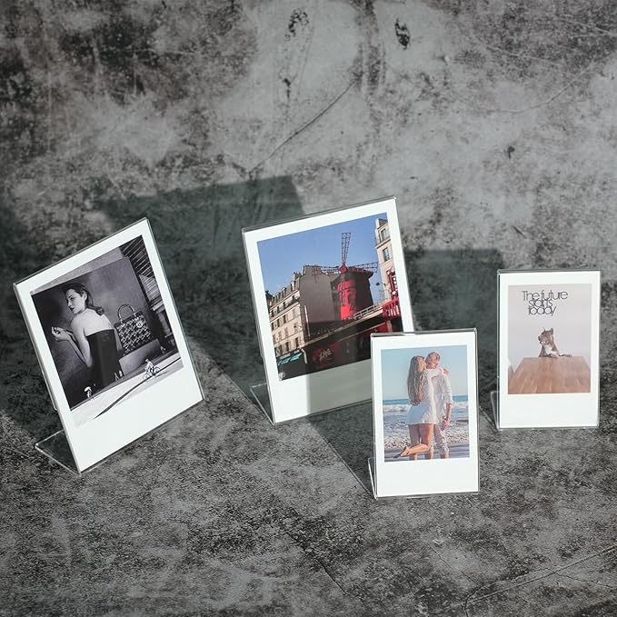iFreak Polaroid Photo Frame for Polaroid Now i-Type/600/SX-70/OneStep+/Instax Wide 300/200/210 3.5 x 4.25 inch Films,L-Shape Memory Display Frame. (6 Pack, 3.5X4.25)