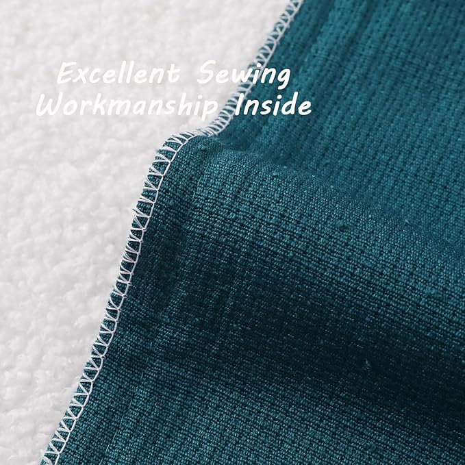 FUTEI Pack of 2 Teal Green Decorative Throw Pillow Covers 16x16 Inch Soft Cozy Solid Boucle Textured Cushion Case,Modern Home Decor for Couch Bed Living Room