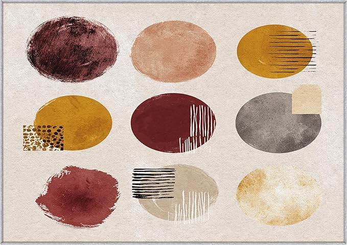 Boho Rug, 3x4 Area Rugs Ethnic Geometric Modern Abstract Pattern for Entryway, Living Room, Bedroom, Boho Home Decor Accessories Indoor Carpet, Non Slip & Machine Washable