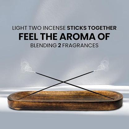 Incense Holder-Incense Burner/Ash Catcher-Handmade Wooden Insence Tray Home Decor 11x4x1.2 Inches