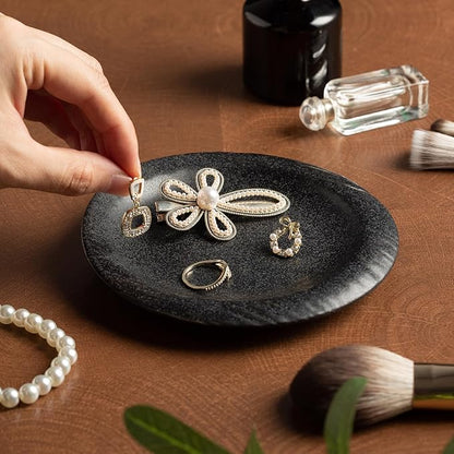 Ceramic Jewelry Tray Decorative Ring Holder and Trinket Dish for Women Wedding Engagement Birthday Gift for Her Jewelry Organizer Vanity Tray (camel)