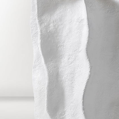 Playa Floor Vase, Organic Modern Sculptural Vase with Textured Finish, Minimalist Statement Piece for Contemporary Home Decor & Interior Design, White