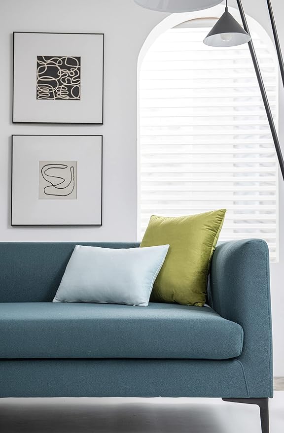 Couch Pillow Cases 16x16 Chartreuse: 2 Pack Cozy Soft Velvet Square Throw Pillow Covers for Farmhouse Home Decor